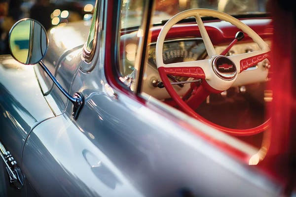 George Oze: Classic Chevrolet Pick Up Truck Steering Wheel View by George Oze