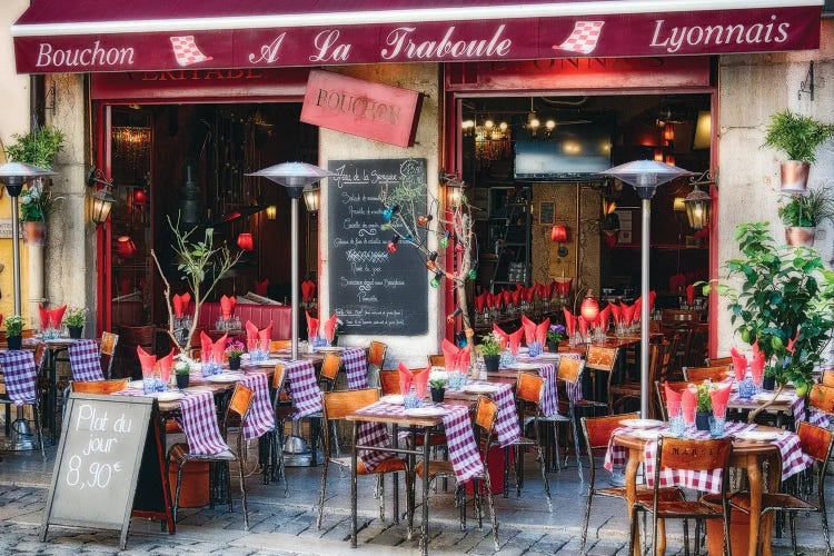 Bistro Open For Lunch, Lyon, France by George Oze wall art