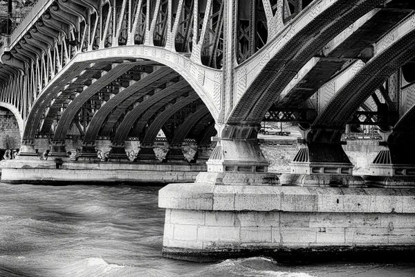 Auvergne-Rhône-Alpes: Old Bridge Structure Over The Saone River, Lyon, Framce by George Oze