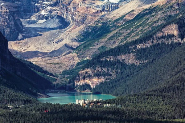 George Oze: View Of The Chateau Lake Louise, Alberta, Canada by George Oze