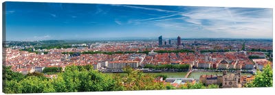 Panoramic View Of Lyon From The Fourvière Hill, France Canvas Art Print - Lyon