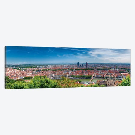 Panoramic View Of Lyon From The Fourvière Hill, France Canvas Print #GOZ390} by George Oze Art Print