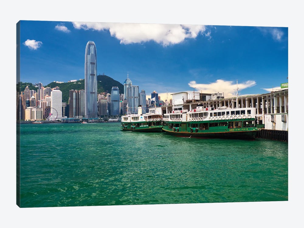 Star Ferry Pier In Kowloon, Hong Kong by George Oze 1-piece Canvas Art Print