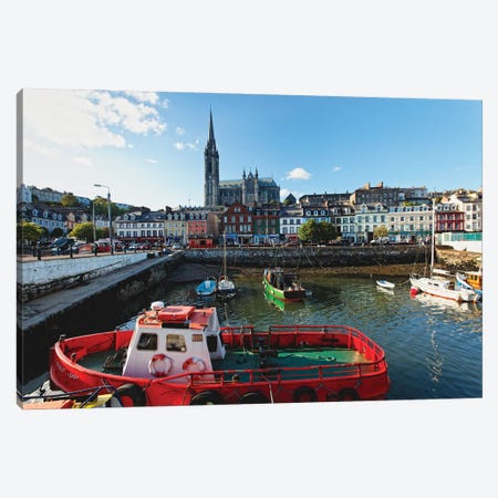 Harbor Front, Cobh, County Cork, Ireland Canvas Print #GOZ395} by George Oze Canvas Wall Art