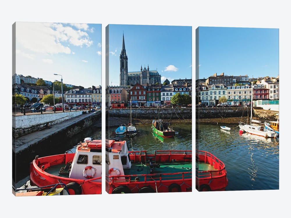 Harbor Front, Cobh, County Cork, Ireland by George Oze 3-piece Canvas Print