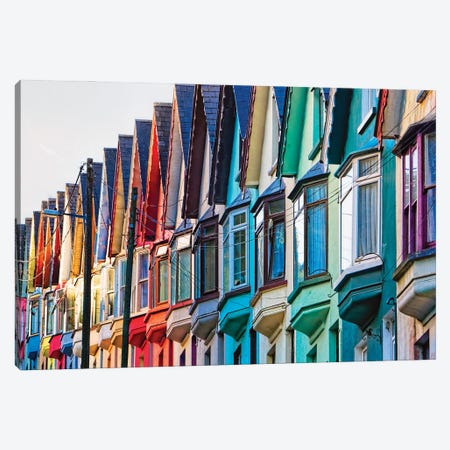 Colorful Street, Cobh, Republic Of Ireland Canvas Print #GOZ396} by George Oze Canvas Wall Art