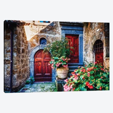 Classic House Entrance in Umbria, Italy Canvas Print #GOZ39} by George Oze Canvas Art