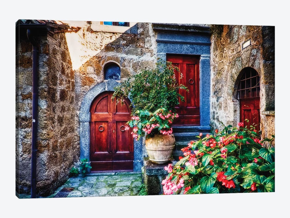 Classic House Entrance in Umbria, Italy by George Oze 1-piece Canvas Art Print