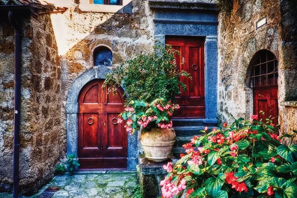 George Oze: Classic House Entrance in Umbria, Italy by George Oze