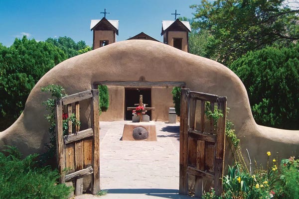 George Oze: Adobe Gates, El Santuario De Chimayo, New Mexico by George Oze