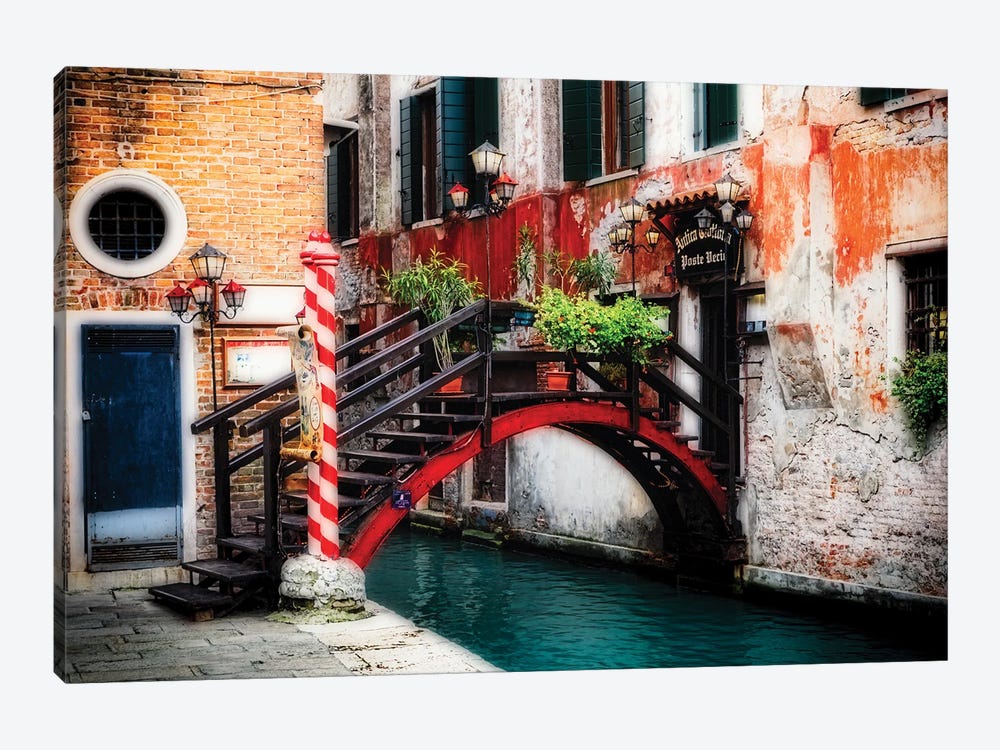 Little Bridge In Rialto, Venice, Veneto, Italy by George Oze 1-piece Canvas Art Print
