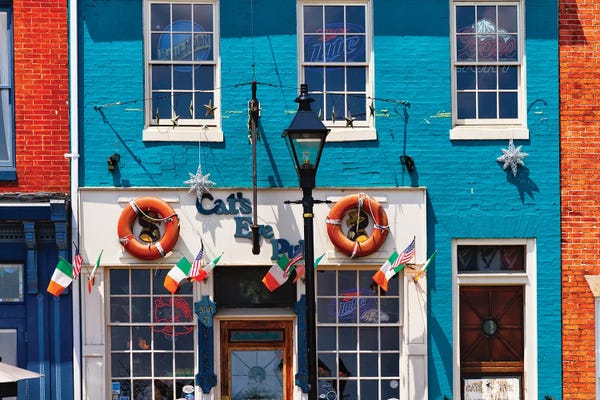 George Oze: Colorful Pub Front At Fell's Point , Baltimore, Maryland by George Oze