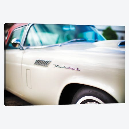 Fender with Scripts of a Classic Ford Thunderbird Automobile Canvas Print #GOZ418} by George Oze Canvas Wall Art