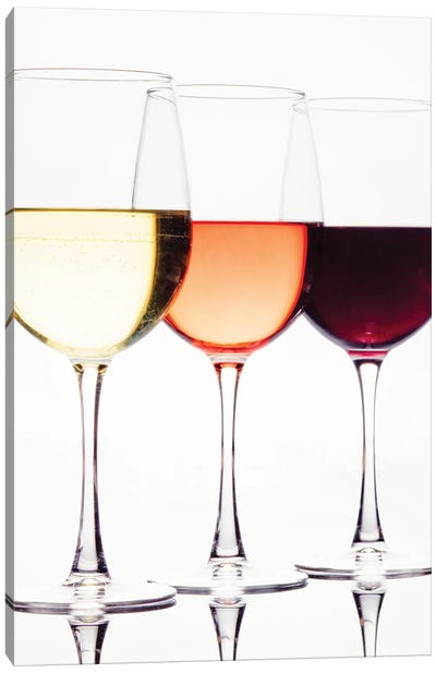 Three Glassess Of Different Wines Canvas Art Print - George Oze