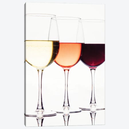 Three Glassess Of Different Wines Canvas Print #GOZ419} by George Oze Canvas Art