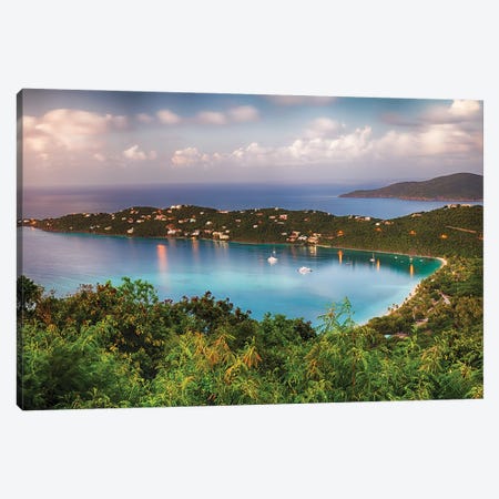 Magens Bay After Sunset Panoram, St Thomas Canvas Print #GOZ421} by George Oze Canvas Art Print