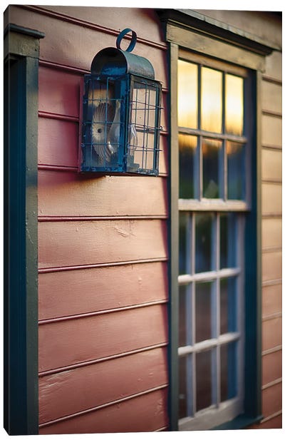 Sunset Reflections On The Window Of An Old Colonial Era House, New Jersey, Usa Canvas Art Print - George Oze