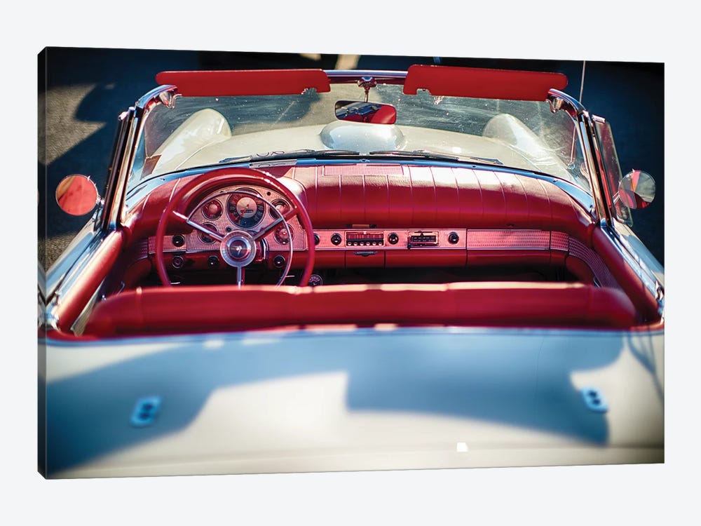 Cllassic Ford Thunderbird Top Down by George Oze 1-piece Canvas Art Print