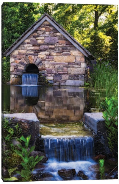 Old Farm Milk House With A Pond, New Hope, Pennsylvania Canvas Art Print - George Oze