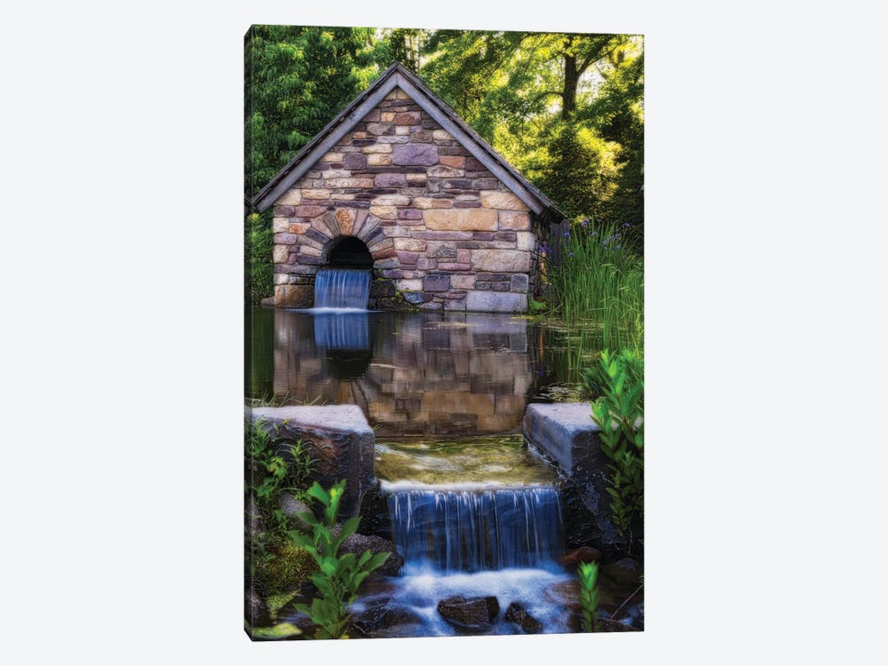 Old Farm Milk House With A Pond, New Hope, Pennsylvania by George Oze 1-piece Canvas Print
