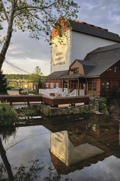 George Oze: The Bucks County Playhouse Building During A Relaxing Summer Day, New Hope, Pa by George Oze