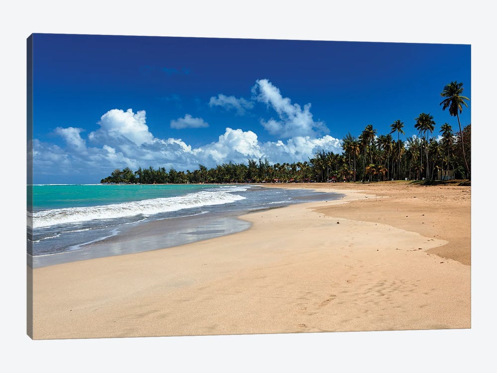 View Of A Tropical Beach, Luquillo, Puerto Rico by George Oze 1-piece Canvas Wall Art