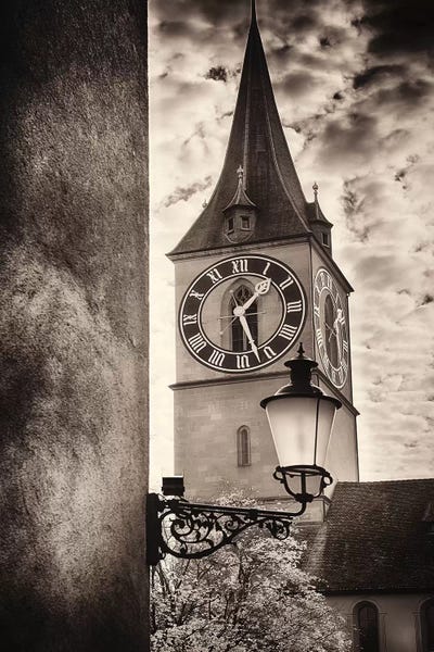 Zurich: Clocktower View, St Peter's Church, Zurich, Switzerland by George Oze