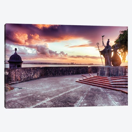 Sunset At The Plaza Of The Religious Procession, San Juan, Puerto Rico Canvas Print #GOZ446} by George Oze Canvas Art