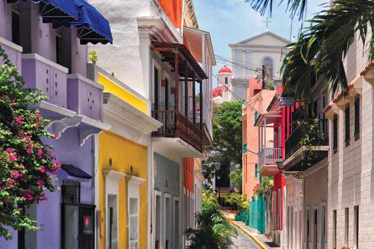 Colorful Streets Of Old San Juan, Puerto Rico by George Oze wall art