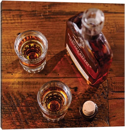 Bourbon Shots Canvas Art Print - Whiskey Art