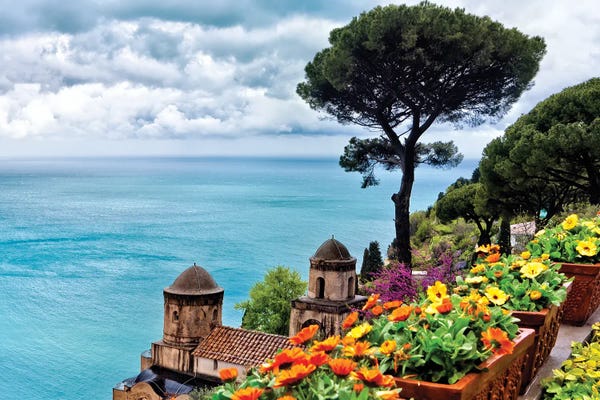 George Oze: High Angle View From Villa Rufulo, Ravello, Campania, Italy by George Oze