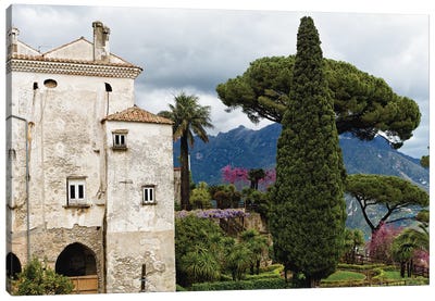 View Of Villa Rufulo And Garden, Ravello, Campania, Italy Canvas Art Print - George Oze