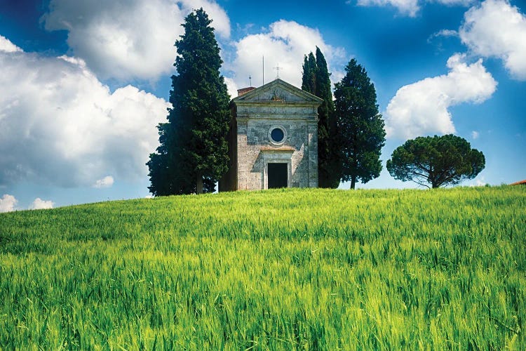 Chapel Of The Madonna Di Vitaleta, Tuscany, Italy by George Oze wall art