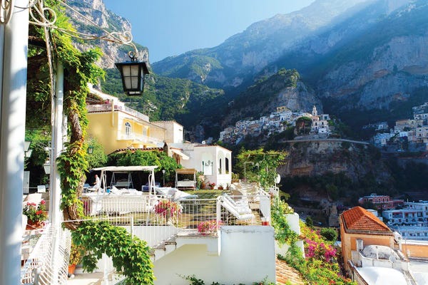 Amalfi Coast: Morning View Of A Hillside Town, Positano, Amalfi Coast, Camapania, Italy by George Oze