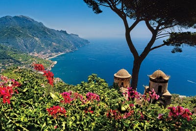 Scenic Vista Of The Amalfi Coast At Ravello, Campania, Italy by George Oze framed wall art