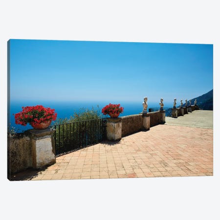 Terrace Of Infinity, Ravello, Italy Canvas Print #GOZ477} by George Oze Canvas Art Print
