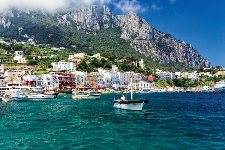 Marina Grande Viewed From The Sea, Capri, Campania, Italy