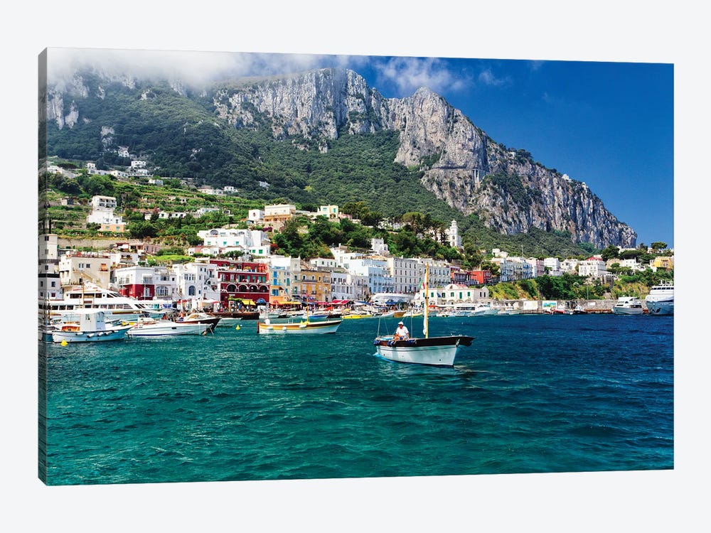 Marina Grande Viewed From The Sea, Capri, Campania, Italy by George Oze 1-piece Canvas Artwork