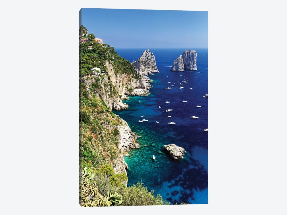 Capri Coastline With The Rocks Of Faraglioni, Campania, Italy by George Oze 1-piece Canvas Art