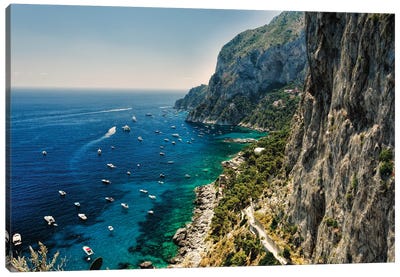Rugged Coastline, Marina Piccola, Capri, Campania, Italy Canvas Art Print - George Oze