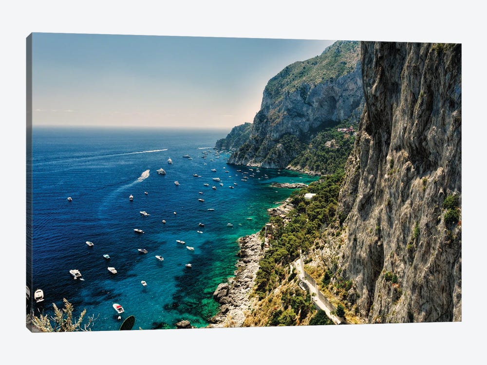 Rugged Coastline, Marina Piccola, Capri, Campania, Italy by George Oze 1-piece Canvas Print