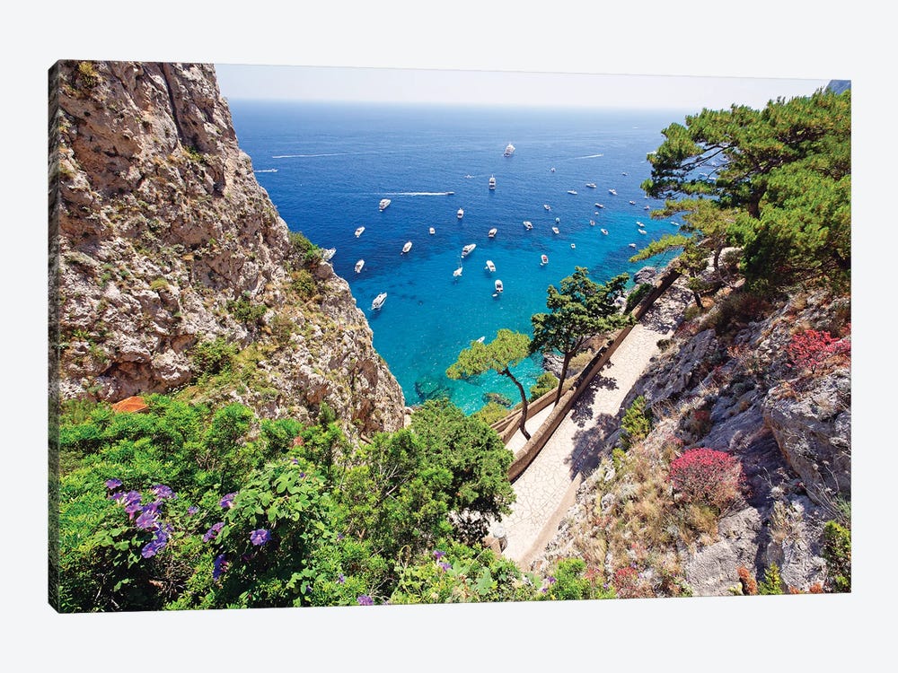 Coastline With A Trail, Via Krupps, Capri, Campania, Italy by George Oze 1-piece Canvas Artwork