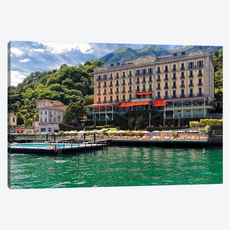 View Of The Grand Hotel Tremezzo From Lake Como, Lombardy, Italy Canvas Print #GOZ488} by George Oze Art Print