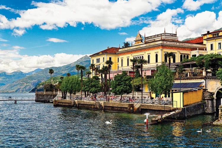 Lakeshore View With A Hotel, Grand Hotel Villa Serbelloni, Bellagio, Lake Como, Italy by George Oze wall art