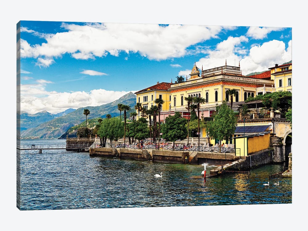 Lakeshore View With A Hotel, Grand Hotel Villa Serbelloni, Bellagio, Lake Como, Italy by George Oze 1-piece Art Print
