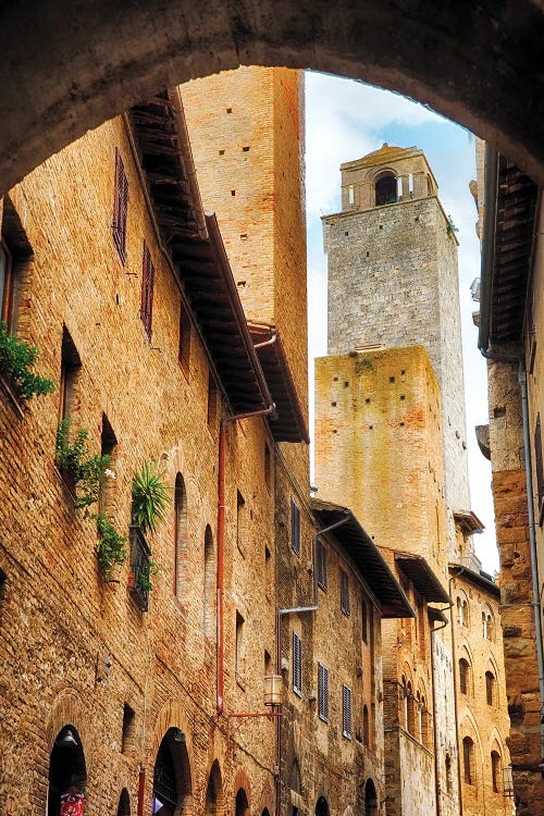 Tower In San Gimignano, Tuscany, Italy by George Oze wall art