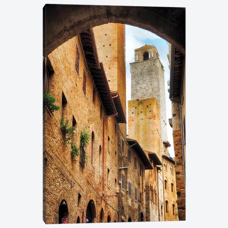 Tower In San Gimignano, Tuscany, Italy Canvas Print #GOZ494} by George Oze Canvas Art Print