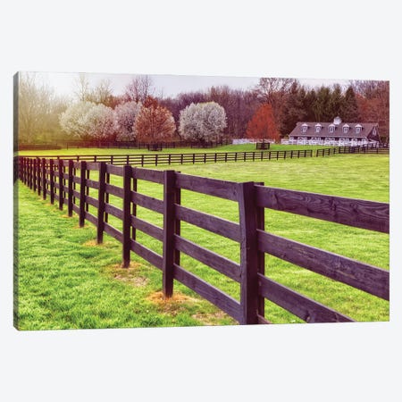 Hunterdon Country Spring Scene With A Stable, Tewksbury, New Jersey Canvas Print #GOZ498} by George Oze Canvas Artwork