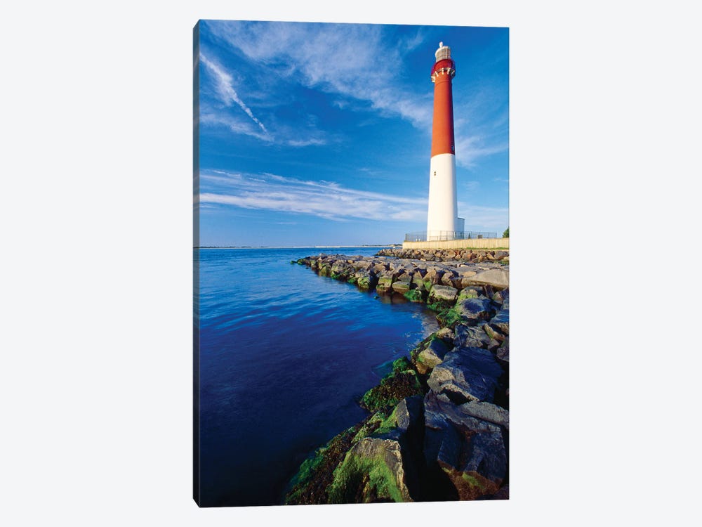 Vertical View Of A Lighthouse, Barnegat Lighthouse, Long Beach Island, New Jersey by George Oze 1-piece Canvas Art