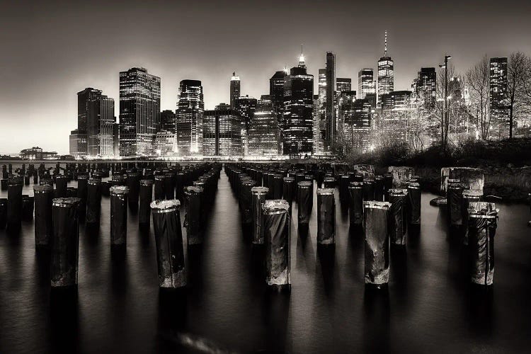 Lower Manhattan Nightscape Viewed From Brooklyn, New York City